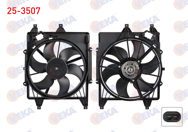 VEKA 25-3507 | Fan Motoru Su Radyatörü Davlumbazlı Tekli Fanlı Renault Thalia III 1.5 DCI 2014 -