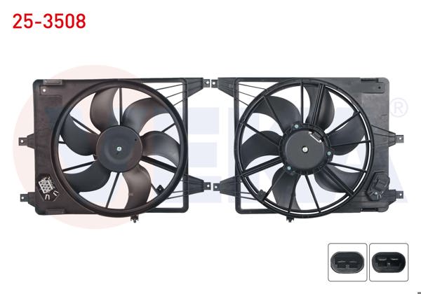 VEKA 25-3508 | Fan Motoru Su Radyatörü Davlumbazlı Tekli Fanlı Rezistanslı Dacia Logan (Ls) 1.4 2004-2012
