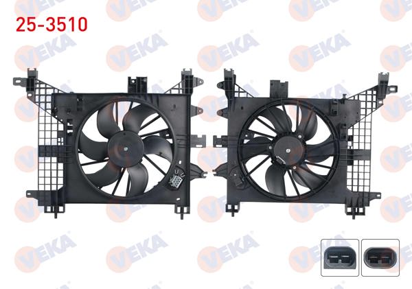 VEKA 25-3510 | Fan Motoru Su Radyatörü Davlumbazlı Tekli Fanlı Rezistanslı Dacia Duster 1.5 DCI 2012 -
