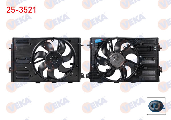 VEKA 25-3521 | Fan Motoru Davlumbazlı Tek Fanlı Renault Megane IV 1.5 DCI Euro 6 2016 -