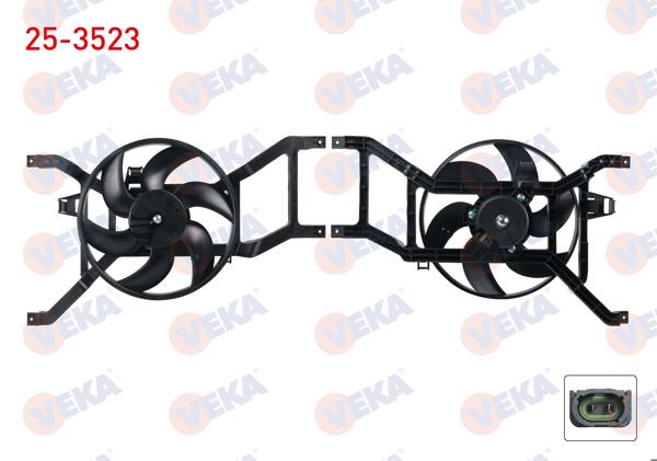 VEKA 25-3523 | Fan Motoru Davlumbazlı Tek Fanlı Dacia Logan 1.2İ-1.4İ-1.6İ-1.5 DCI 2004 / Sandero 1.2İ-1.4İ-1.6İ-1.5 DCI 2008-2013