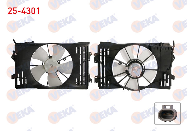 VEKA 25-4301 | Fan Motoru Su Radyatörü Toyota Corolla (_E12_) 1.4 Vvt-I Davlumbazlı 2002-2007