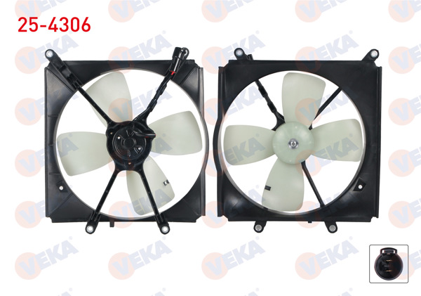 VEKA 25-4306 | Fan Motoru Su Radyatörü Toyota Corolla (_E9_) 1.6 Ae92 1987-1993