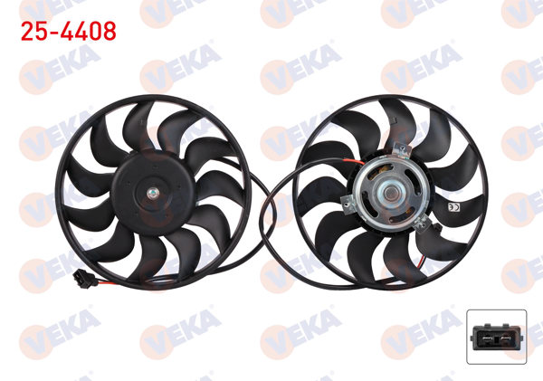 VEKA 25-4408 | Fan Motoru Su Radyatörü Volkswagen Transporter IV (70Xb,70Xc,7Db,7Dw) 2.5 TDI Ac-1990-2003