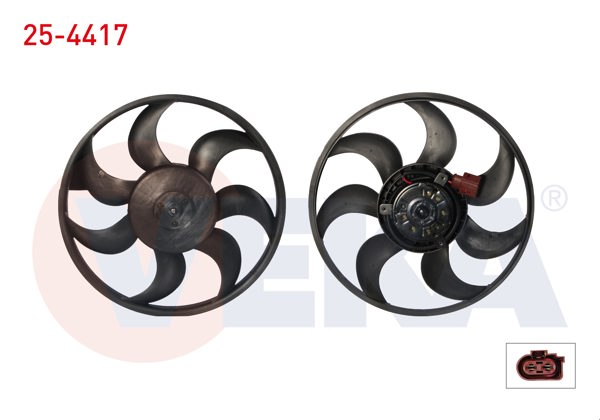 VEKA 25-4417 | Fan Motoru (Motor + Pervane) Klima Radyatörü Büyük Tip Volkswagen Transporter V (7Ha,7Hh,7Ea,7Eh) 1.9 TDI 2003-2011
