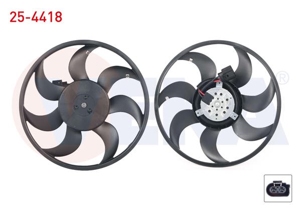 VEKA 25-4418 | Fan Motoru (Motor + Pervane) Su Radyatörü Küçük Tip Volkswagen Transporter V (7Ha,7Hh,7Ea,7Eh) 1.9 TDI 2003-2011