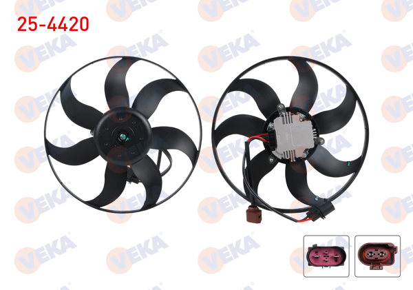VEKA 25-4420 | Fan Motoru Su Radyatörü Volkswagen Golf V (1K1) 1.4İ 365mm Büyük 2003-2009