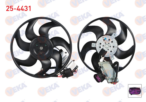 VEKA 25-4431 | Fan Motoru Sol Volkswagen Touareg 2.5 R5 TDI 3.0 TDI 2002-2010 / Porsche Cayenne 3.0 TDI 2002-2010 / Audi Q7 3.0 TDI 2006-2015