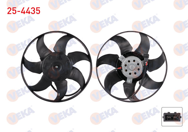 VEKA 25-4435 | Fan Motoru Su Radyatörü Volkswagen Transporter IV (70Xb,70Xc,7Db,7Dw) 2.5 TDI Cap 345mm 1990-2003