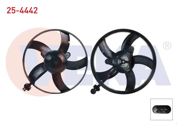 VEKA 25-4442 | Fan Motoru VW Polo (9N) 1.2 12V 2001-2007 / Polo V (6R1) 1.4 TSI 2012-2014 / Seat Cordoba (6L2) 1.4 16V 2002-2007 / Ibiza III (6L1) 1.4 16V 2002-2007 / Skoda Fabia II (542) 1.4 2007-2014