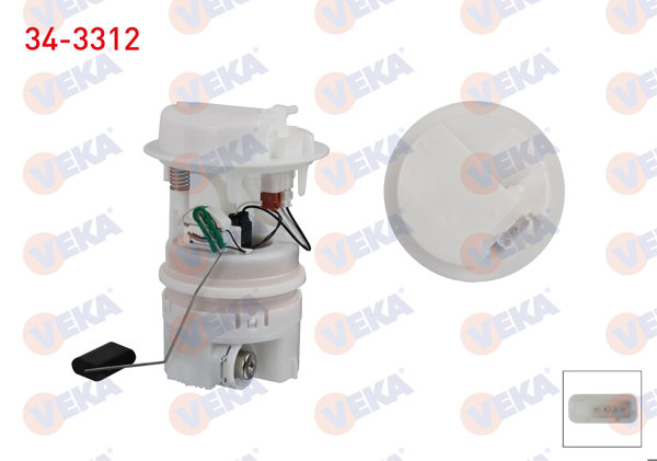 VEKA 34-3312 | Yakıt Depo Şamandırası 3 Bar Peugeot 206 1.1-1.4-1.6-2.0 1998-/ Citroen Berlingo 1.4-1.6 / Xsara 1.6-1.8-2.0