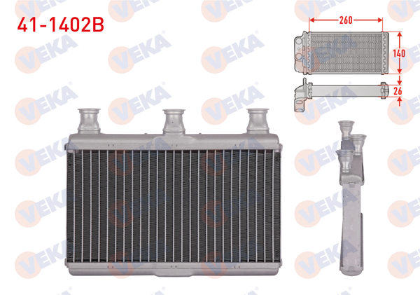 VEKA 41-1402B | Kalorifer Radyatörü Brazing BMW 5 Serisi (E60) 520D-520İ-525D-530İ-540İ 2003-2010 / 6 Serisi (E63) 630İ-545Ci-650İ 2004 -