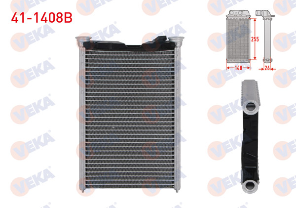 VEKA 41-1408B | Kalorifer Radyatörü Brazing (5.5mm Fin) BMW 1 Serisi (E81-E87) 116D-116İ-120D 2004-2012 / 3 Serisi (E90) 316İ-320D-320İ-M3 2005-2011 / X1 (E84) 2.0 D 2011-/ X3 (F25) Xdrive 2.0 D 2010 -