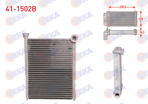 VEKA 41-1502B | Kalorifer Radyatörü Brazing Citroen C4 (B7) 1.6 HDI 230,50X170x34,50 2009 -