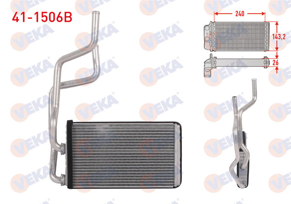 VEKA 41-1506B | Kalorifer Radyatörü Brazing Citroen C4 Aircross 1.6 HDI 12-/ Peugeot 4007 2.2 HDI 07-13 / 4008 1.6 HDI 12-/ Mitsubishi Lancer VIII 1.5-1.6 Mıvec-1.8 08-/ Outlander II 2.0 06-12 / Asx 1.6 Mıvec 10 -