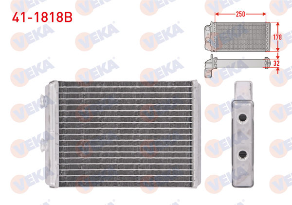 VEKA 41-1818B | Kalorifer Radyatörü Brazing Citroen C8 2.0 HDI 02-/ Jumpy 1.6 HDI-2.0 HDI 07-16 / Fiat Scudo 1.6 D Mjt-2.0 Mjt 07-/ Peugeot 807 2.0 HDI 02-06 / Expert 1.6 HDI-2.0 HDI 07 -