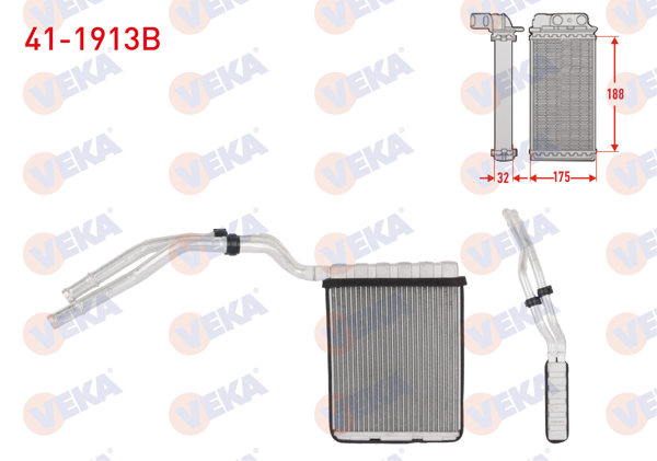 VEKA 41-1913B | Kalorıferradyatoru Brazing Ford Mondeo IV 1.6 TDCI-2.0 TDCI-1.6 Tı-Vct 2007-2014 / S-Max 1.6 TDCI 2006-/ Galaxy 2.0 TDCI 2006 -
