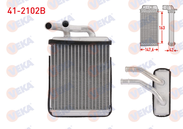 VEKA 41-2102B | Kalorifer Radyatörü Brazing Hyundai H100 2.5 D Pick-Up 1993-2004