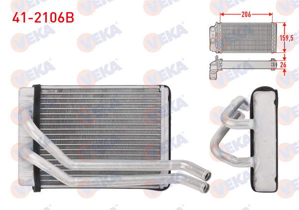 VEKA 41-2106B | Kalorifer Radyatörü Brazing Hyundai Santa Fe (Sm) 2.2 CRDI 2001-2006