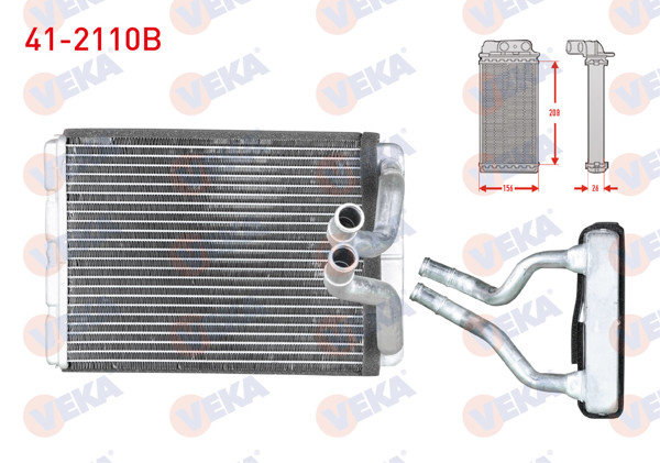 VEKA 41-2110B | Kalorifer Radyatörü Brazing Ince Kazan Hyundai Starex 2.5 CRDI 1997-2007