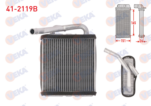VEKA 41-2119B | Kalorifer Radyatörü Brazing Hyundai H100 2.5 D Ac 1993-2004