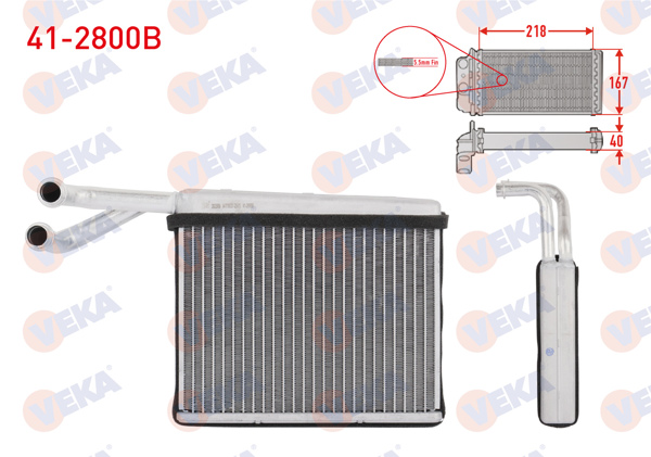VEKA 41-2800B | Kalorifer Radyatörü Brazing (5.5mm Fin) Mercedes Sprinter 3T (909) 308 CDI 2013 -