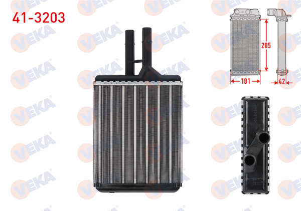 VEKA 41-3203 | Kalorifer Radyatörü Mekanik Opel Vectra B 1.6İ Borulu 1995-2003