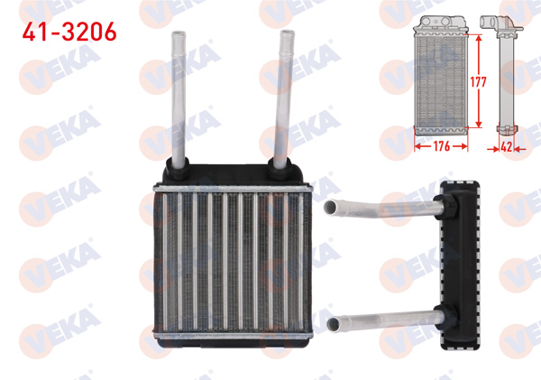 VEKA 41-3206 | Kalorifer Radyatörü Mekanik Opel Vectra A 1.4 Borulu 1988-1995 | 2 Adet