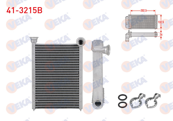 VEKA 41-3215B | Kalorifer Radyatörü Brazing (5.5mm Fin) Opel Meriva B 1.3 CDTI-1.4-1.6 CDTI-1.7 CDTI 2010 -
