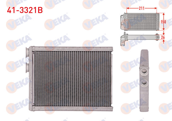 VEKA 41-3321B | Kalorifer Radyatörü Brazing Peugeot 208 II 2019-/ 2008 II 2019-/ Opel Corsa F 2019-/ Citroen C4 2020 -
