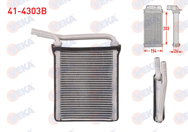 VEKA 41-4303B | Kalorifer Radyatörü Brazing Toyota Corolla (E15_) 1.4 D-4D 2007-2012