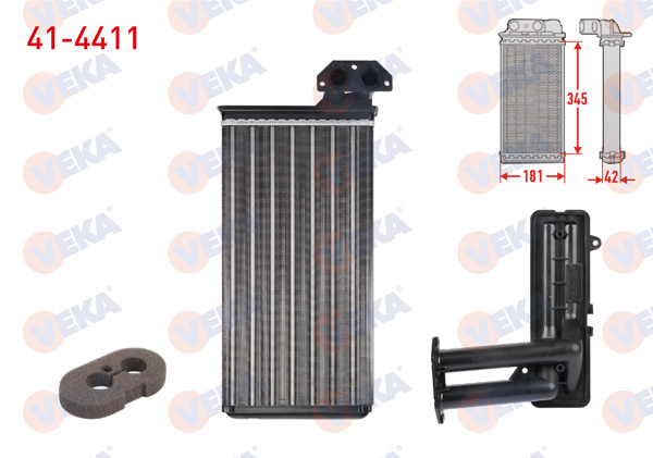 VEKA 41-4411 | Kalorifer Radyatörü Mekanik Volkswagen Lt 28-35 II (2Db,2De,2Dk) 2.5 TDI 1996-2006