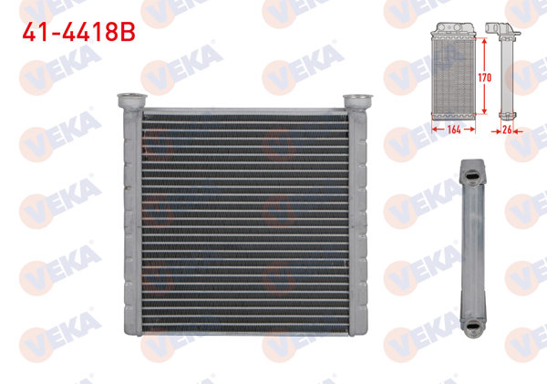 VEKA 41-4418B | Kalorifer Radyatörü Brazing (4.5mm Fin) Volkswagen Crafter 2.0 TDI 2018 -