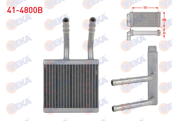 VEKA 41-4800B | Kalorifer Radyatörü Brazing Ssangyong Actyon I 2.0 Xdı 2005-2012 / Kyron 2.0 Xdı 2005-2011