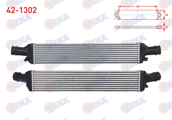 VEKA 42-1302 | Turbo Radyatörü (Intercooler) Audi A4-A5 2.7 TDI-3.0 TDI Quattro 2007-2017 / A6-A7-A8 2.0 TFSI-3.0 TDI Quattro 2010-/ Porsche Macan 2.0-3.0 Sd 2014 -