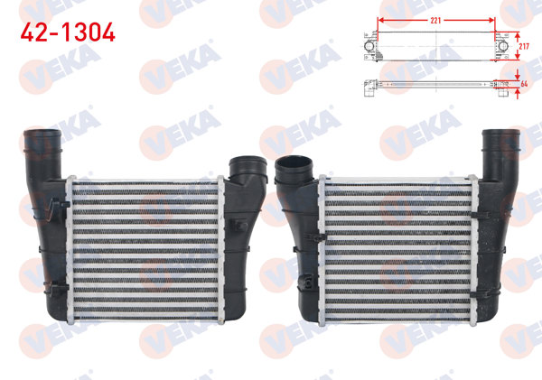 VEKA 42-1304 | Turbo Radyatörü (Intercooler) Audi A4 1.9 TDI M-T-2.0 TDI 2004-2008 / A6 1.9 TDI 1997-2004
