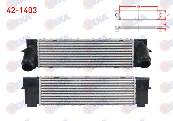 VEKA 42-1403 | Turbo Radyatörü (Intercooler) BMW X3 (F25) Xdrive 2.0 D-Xdrive 2.0İ 2010-/ X4 (F26) Xdrive 2.0 D 2014 -