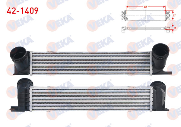 VEKA 42-1409 | Turbo Radyatörü (Intercooler) BMW 1 Serisi (E81) 118 D-120 D 2004-2012 / 3 Serisi (E90) 318 D-320 D-320 D Xdrive 2005-2011 / X1 (E84) 2.0 D 2011 -