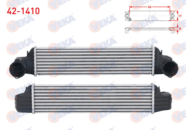 VEKA 42-1410 | Turbo Radyatörü (Intercooler) BMW 3 Serisi (E46) 320 D-330 D-330 Xd 1998-2005 / X3 (E83) 2.0 D-3.0 D 2004-2010