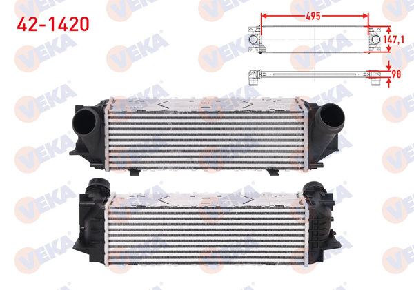 VEKA 42-1420 | Turbo Radyatörü (Intercooler) BMW 5 (F10) 520 I 184 Hp 1996-2003