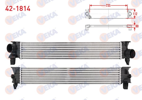 VEKA 42-1814 | Turbo Radyatörü (Intercooler) Citroen Jumper III 2.2 HDI Euro 5 2011-2015 / Peugeot Boxer III 2.2 HDI Euro 5 2011-2015-/ Fiat Ducato 2.3 JTD Euro 5 2011-2015 -