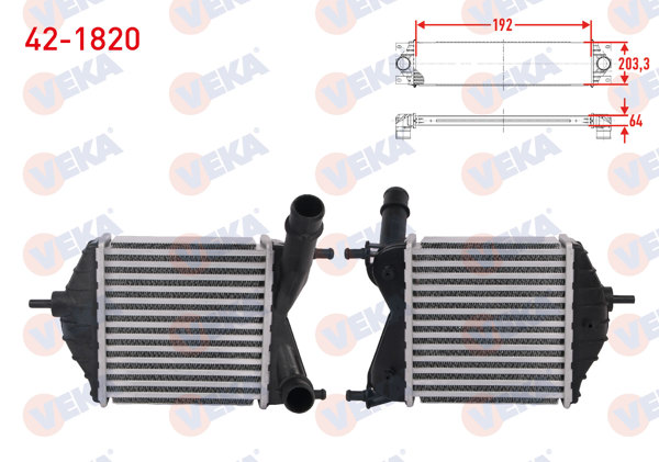 VEKA 42-1820 | Turbo Radyatörü (Intercooler) Fiat Idea 1.3 D Multijet 70 Hp 2004 -