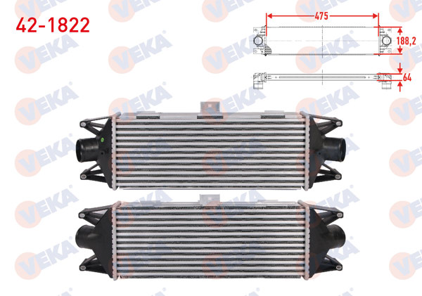 VEKA 42-1822 | Turbo Radyatörü (Intercooler) Iveco Daily III Minibüs / Otobüs 35 S 12, 35 C 12, 40 C 12 116 Hp 2003-2006