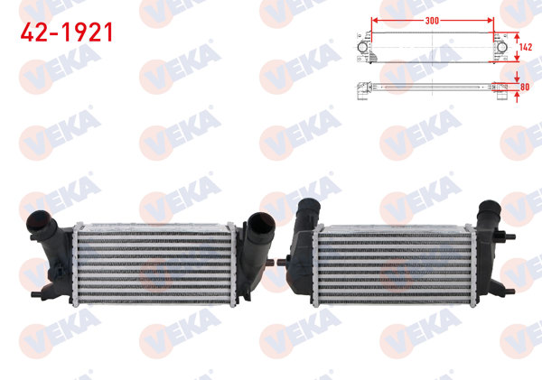 VEKA 42-1921 | Turbo Radyatörü (Intercooler) Ford Ecosport 1.0 Ecoboost A-T 2018-/ Fiesta VII 1.0 Ecoboost A-T 2017 -