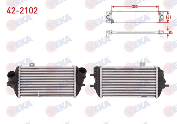 VEKA 42-2102 | Turbo Radyatörü (Intercooler) Hyundai Accent Blue 1.6 CRDI 2012-/ i20 1.4 CRDI 2008-2015