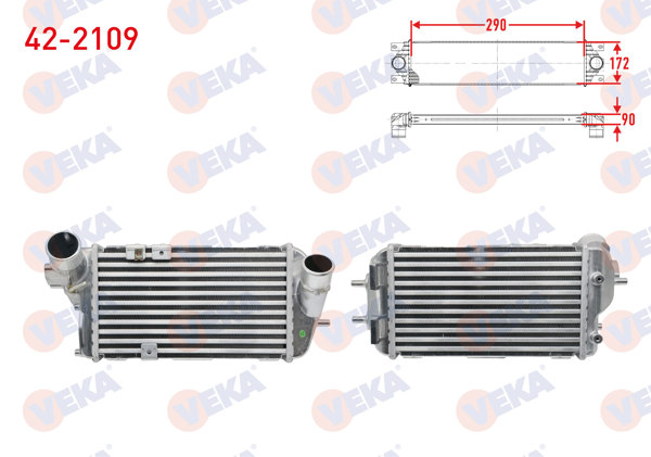 VEKA 42-2109 | Turbo Radyatörü (Intercooler) Hyundai i30 1.6, 1.6 T-GDI 2012-/ Kia Ceed, Proceed 1.6 T 2013 -