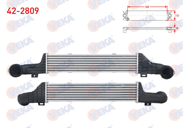VEKA 42-2809 | Turbo Radyatörü (Intercooler) Mercedes E Serisi (W210) E 200-E 200 CDI-E 220 CDI-E 270 CDI 1995-2002
