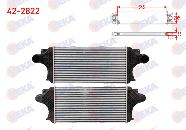 VEKA 42-2822 | Turbo Radyatörü (Intercooler) Mercedes Gl Serisi (X166) 350 CDI 2012-/ Gle Serisi (W166) 300 D 2015-/ Gls 4 Matic (X166) 350 D 2015 -