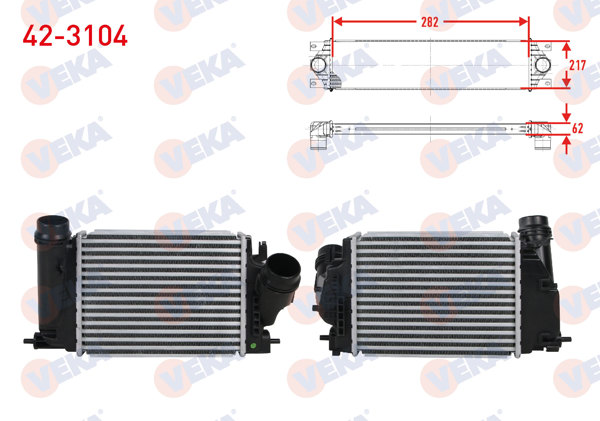 VEKA 42-3104 | Turbo Radyatörü (Intercooler) Nissan Qashqai (J11) 1.6 DCI 2014 -