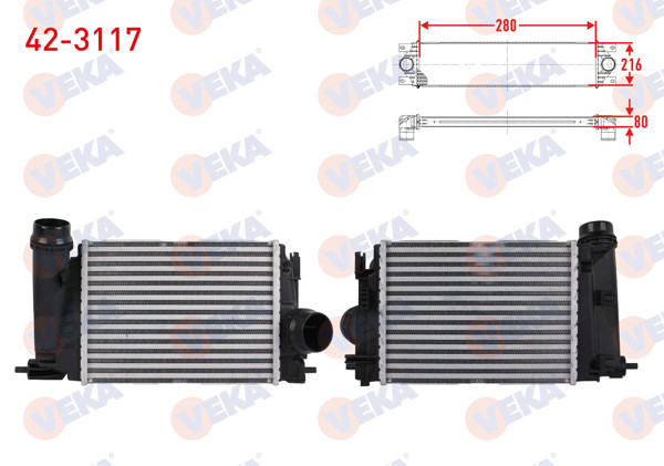 VEKA 42-3117 | Turbo Radyatörü (Intercooler) Nissan Qashqai II 1.3 Dıg-T 2018 -